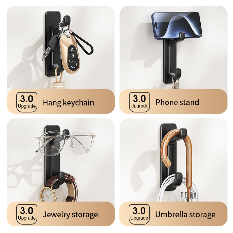 5 Pack No-Drill Wall Hook – Self Adhesive ABS Hanging Hook for Door, Bathroom, Kitchen & Storage Organization
