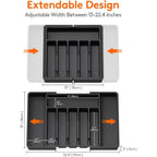 Extra Large Expandable Silverware Organizer, Kitchen Utensil Drawer Organizer, Adjustable Silverware Holder for Spoons Forks Knives