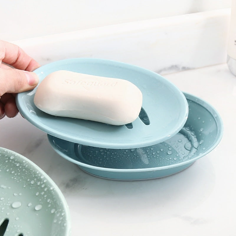 Soap Dish with Drain Plastic Sponge Holder Easy Cleaning Soap Saver Tray Caddy Keep Dry Stop Mushy for Shower Bathroom Kitchen