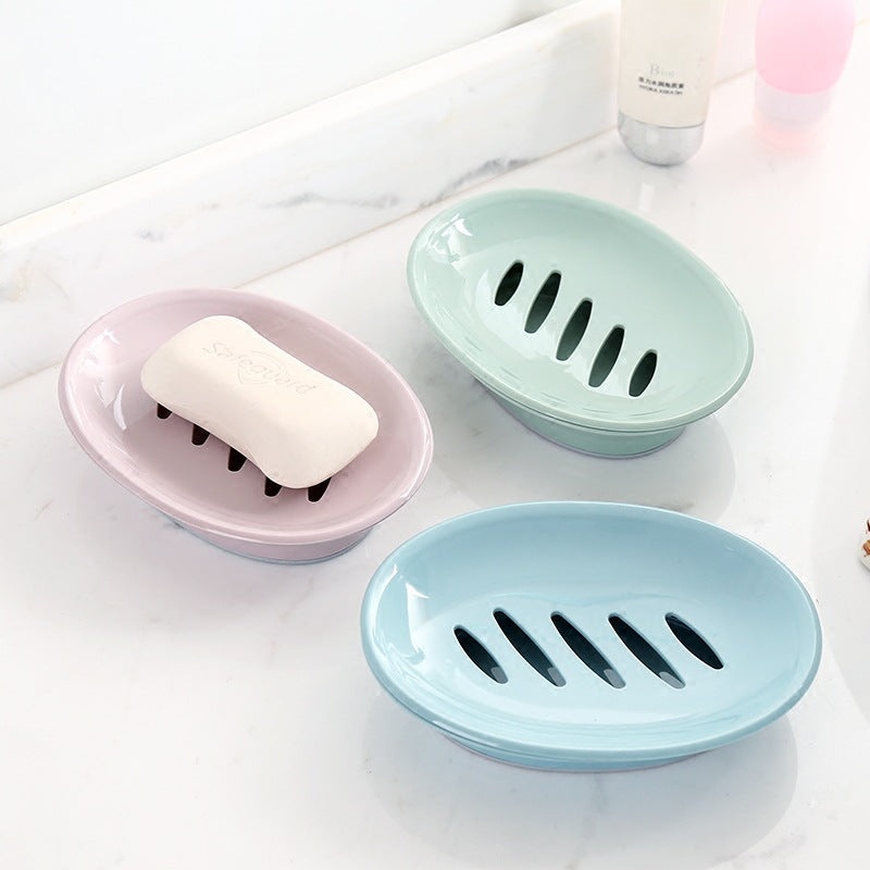 Soap Dish with Drain Plastic Sponge Holder Easy Cleaning Soap Saver Tray Caddy Keep Dry Stop Mushy for Shower Bathroom Kitchen