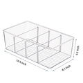 8 Pack Food Storage Organizer Bins, Clear Plastic Bins for Pantry, Kitchen, Fridge, Cabinet Organization and Storage, 4 Compartment Holder