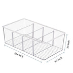 8 Pack Food Storage Organizer Bins, Clear Plastic Bins for Pantry, Kitchen, Fridge, Cabinet Organization and Storage, 4 Compartment Holder