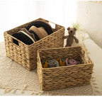 Natural Handwoven Portable Laundry Bin Basket with Carrying Handles, Household Storage for Clothes, Linens, Sheets, Toys