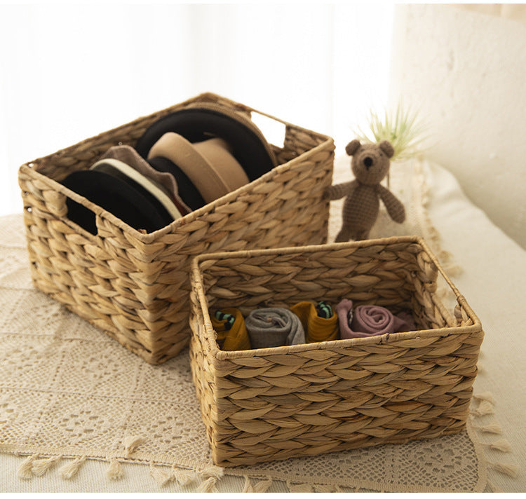 Natural Handwoven Portable Laundry Bin Basket with Carrying Handles, Household Storage for Clothes, Linens, Sheets, Toys