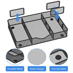 Desk Drawer Organizer, Metal Mesh Drawer Organizer Tray with 6 Adjustable Compartment, Tray Organizer for Desktop, Kitchen, Bathroom, Makeup, Vanity