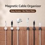 6 Pack Magnetic Cable Clips Cord Holder, Under Desk Cable Management, Adhesive Wire Holder Keeper Organizer for Home Office Desk Phone Car Wall Desktop Nightstand
