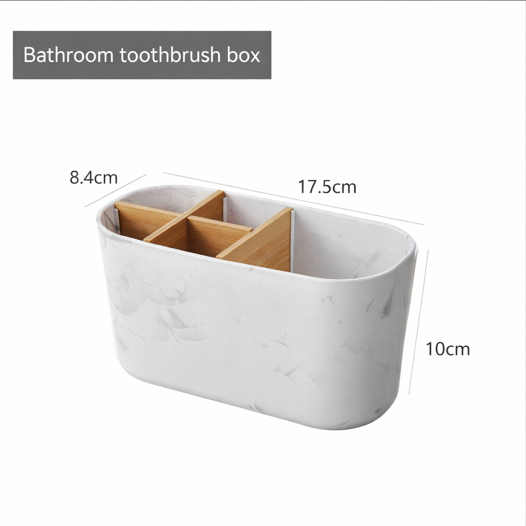 Toothbrush Holders for Bathrooms, 5 Slots Toothbrush Holder Kids Electric Toothbrush Holder and Toothpaste Holder for Bathroom Countertop Accessories Storage, Marble Toothbrush Organizer