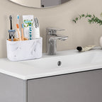 Toothbrush Holders for Bathrooms, 5 Slots Toothbrush Holder Kids Electric Toothbrush Holder and Toothpaste Holder for Bathroom Countertop Accessories Storage, Marble Toothbrush Organizer