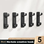 5 Pack No-Drill Wall Hook – Self Adhesive ABS Hanging Hook for Door, Bathroom, Kitchen & Storage Organization