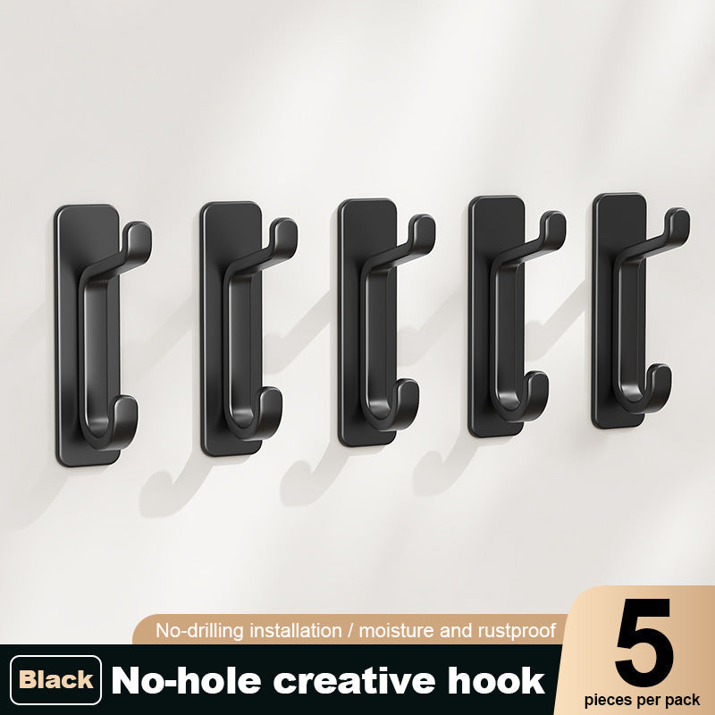 5 Pack No-Drill Wall Hook – Self Adhesive ABS Hanging Hook for Door, Bathroom, Kitchen & Storage Organization