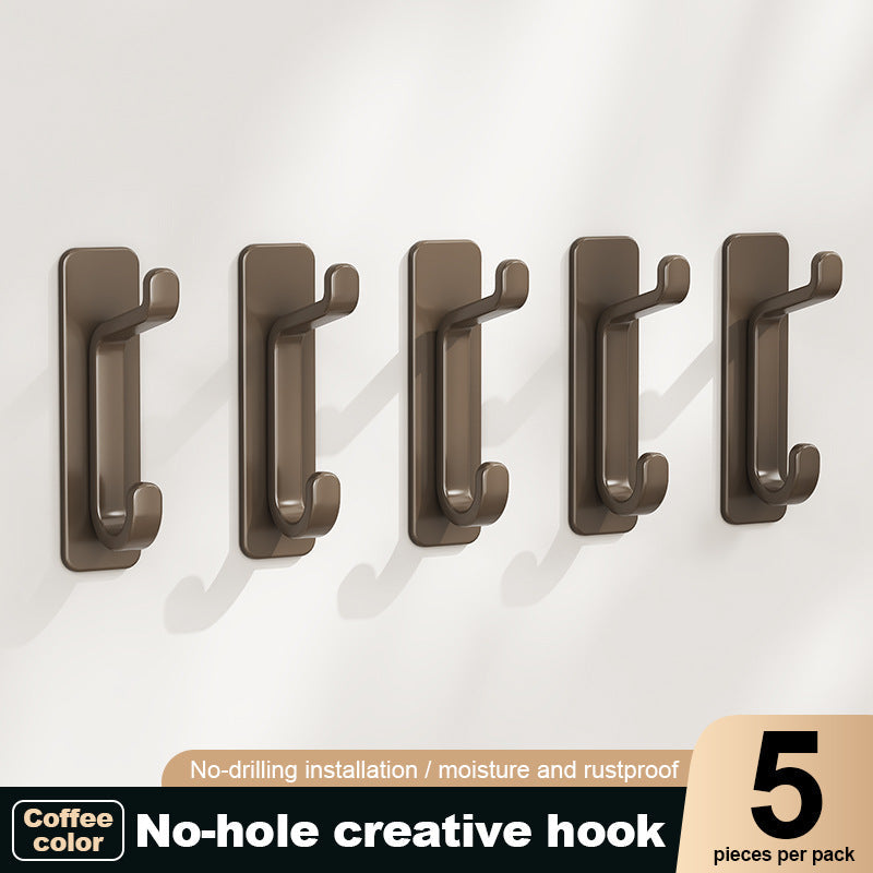 5 Pack No-Drill Wall Hook – Self Adhesive ABS Hanging Hook for Door, Bathroom, Kitchen & Storage Organization