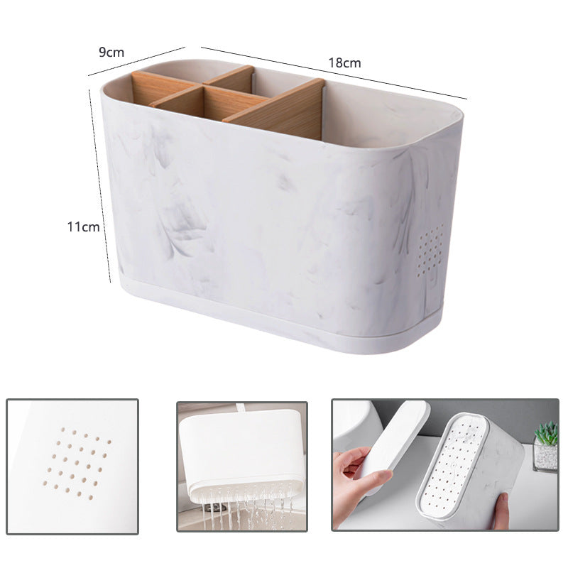 Toothbrush Holders for Bathrooms, 5 Slots Toothbrush Holder Kids Electric Toothbrush Holder and Toothpaste Holder for Bathroom Countertop Accessories Storage, Marble Toothbrush Organizer