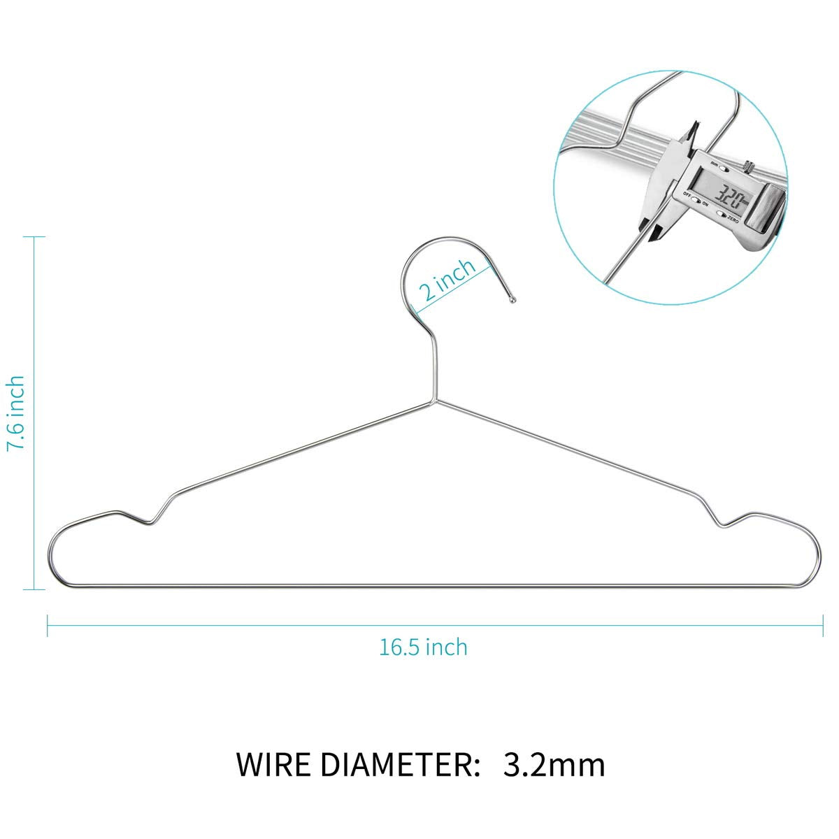 40 Pack Stainless Steel Hangers
